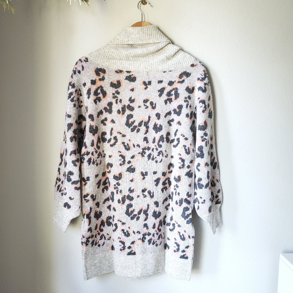 Anthropologie | Emmy Cowl Neck Leopard Print Tunic Sweater - Picture 13 of 16